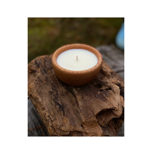 Pâte en bois bougeoir décor plateau de service cuisine bois pâte à fruits bols rustique salon bougie support plaque - Product Image 1