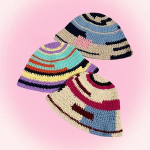 Sombrero de Pescador con Rayas Irregulares para Mujer, Venta al por Mayor, Sombrero de Color Contrastante para Otoño e Invierno, Viajes y Uso Diario - Product Image 5