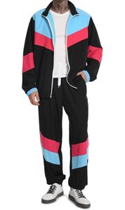 Conjunto corto de cortavientos de dos piezas personalizado para hombre, chándal de calle de poliéster y nailon con cremallera estampada para invierno - Product Image 2