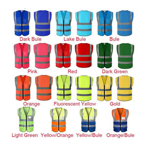 Gilet de sécurité réfléchissant noir personnalisé Logo d'entreprise avec poches Gilet de sécurité classe 2 de travail de visibilité fluorescente de couleur personnalisée - Product Image 2