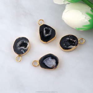 Pendentif Goutte d'Eau en Agate Druzy Noire Plaqué Or, Collier Fait Main en Cristal, Bijou Charmant, Ensemble de Collection, Cadeau pour Elle - Product Image 5