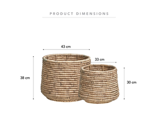 Panier de rangement rond et élégant pour l'art vietnamien authentique Fabriqué à la main en jacinthe d'eau écologique Offre spéciale - Product Image 2