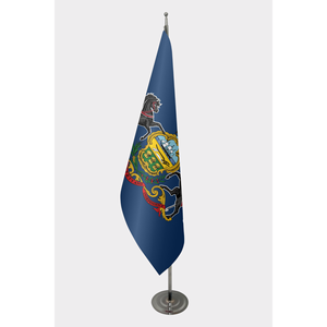 Drapeau d'intérieur officiel de Pennsylvanie, techniques d'impression numérique, mât en aluminium - Product Image 1