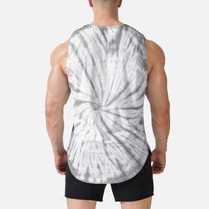Camiseta sin mangas con dobladillo curvo deportivo de poliéster 100% para hombre, camiseta Boby Builder, sublimación, colores personalizados, patrón completo - Product Image 3