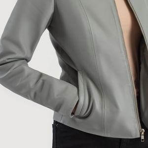 Breathable <b>Winter</b> Windproof Heated Outdoor Hot Design Customized Color Regular Style Genuine <b>Leather</b> Bomber <b>Jacket</b> - Product Image 4