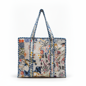 Bunte Gesteppte Canvas-Tragetasche Umweltfreundlich Leichtgewichtig für den Täglichen Gebrauch mit Reißverschluss - Product Image 1