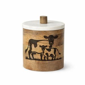 Nouveauté : Pot de rangement en bois Happy Diwali avec sculpture Diya et couvercle en marbre, décoration de la maison pour le festival, en vente - Product Image 4