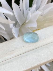Aguamarina natural 7,06 quilates Color superior cojín largo forma cabujón azul ópalo cuenta con buen brillo para collar fabricación de joyas - Product Image 2