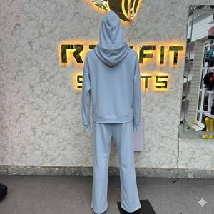 Survêtement en molleton de coton d'hiver respirant uni pour hommes et femmes, vêtements de sport décontractés de plein air, tissu épais de qualité supérieure, sweat à capuche - Product Image 6