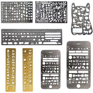 Thân Thiện Với Môi Hình Dạng Tùy Chỉnh Bảng Chữ Cái Thép Không Gỉ Cai Trị Kim Loại Sơn Vẽ Stencil Cho Trẻ Em - Product Image 1