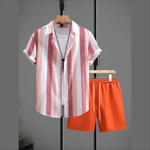 Streetwear d'été personnalisé pour hommes, t-shirt à manches courtes Boxy Graphic, tenue deux pièces respirante et respirante avec ensemble de shorts - Product Image 1