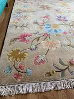 Tapis de haute qualité, livraison rapide, tapis indotibétain floral exquis, tissé à la main en laine de Nouvelle-Zélande, chef-d'œuvre artisanal