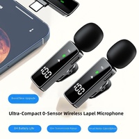 Mini Microfono per iPhone e Android, a Batteria, con Cancellazione del Rumore, Microfono Lavalier Wireless, Microfono Clip-on Professionale per Creatori e Vlogger