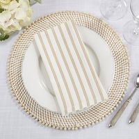 Assiettes rondes en rotin de 13 pouces pour décoration de table de mariage Napperons rustiques tissés à la main écologiques