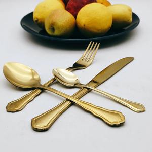 Juego de cubiertos de acero inoxidable dorado vintage personalizados modernos al por mayor regalo de inauguración de la casa - Product Image 5