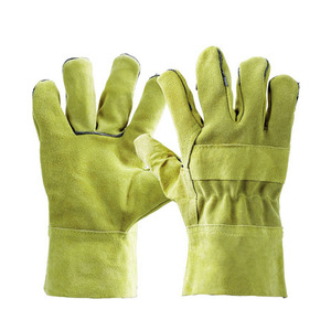 Guantes de trabajo de cuero dividido de piel de vaca de alta calidad, protección de trabajo de seguridad industrial, guantes de aparejo resistentes al calor a la abrasión - Product Image 4