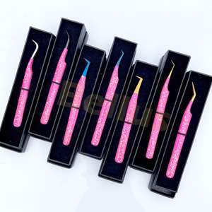 Pinzas para pestañas con puntas recubiertas de Plasma Bellus International, pinzas para extensión de pestañas con punta de fibra, logotipo personalizado, acabado en polvo de gelatina - Product Image 4