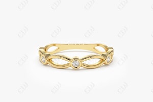 Anillo de compromiso de oro de 18 quilates con diamantes de imitación, sortija de compromiso, con certificado IGI - Product Image 2