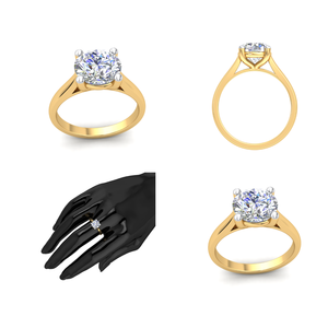 Bague classique élégante en or 14 carats pour femme 1.9 Cts VS Clarity Lab Grown EF Diamond Luxurious IGI Certified Jewelry - Product Image 2