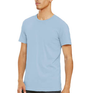 เสื้อยืดเปล่าลายเรียบวัสดุคุณภาพสูงคอกลมและแขนสั้นสีน้ำตาลดำขาวน้ำเงินเทาสีน้ำตาล - Product Image 4