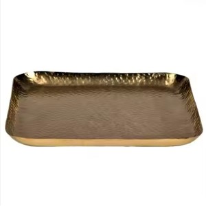 Vente en gros de plateau hôtels sublimation or décoratif pour les maisons avec poignées plateau de service assiette de cuisine - Product Image 5