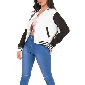 Haute qualité hiver femmes extérieur respirant OEM personnalisé poisson cuir Baseball Varsity veste coton doublure nouveau Design vente - Product Image 5