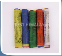 Drapeaux de prière tibétains bouddhistes pliables de haute qualité en coton écologique pour usage éducatif, 10 drapeaux par guirlande