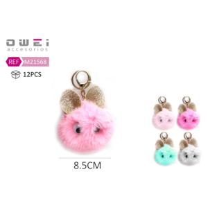 Porte-clés petite poupée de couleur mélangée avec cadenas Porte-clés en peluche de 8.5cm - Product Image 1