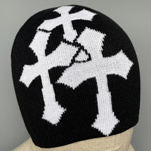 Bonnets d'hiver à revers imprimés avec logo personnalisé à bas prix Variété tissée Bonnets à carreaux de dessin animé à motifs doux et respirants - Product Image 3
