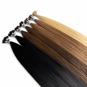 Nano Ring Straight Human Hair <b>Extensions</b> Double Drawn Remy Nano Bead Hair <b>Extensions</b> Natural Color <b>Micro</b> Loop Hair - Product Image 2
