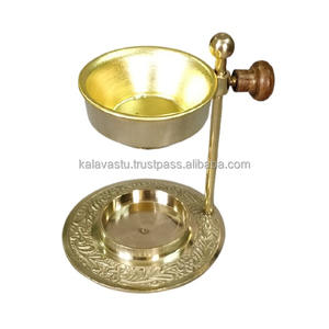 Brûleur d'huile parfumée en laiton réglable avec brûleur en résine d'encens à base en bois et diffuseur d'huile pour l'arôme de la pièce - Product Image 5