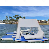 Personnalisé Luxe 6-8 Peuples Gonflable Flottant Partie Île Flottant Plate-Forme Lit Avec Chaises Longues
