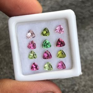 พลอยทัวร์มาลีนสีชมพูธรรมชาติทรงทริลเลียนคัท |   คุณภาพสูง |   ผลิตภัณฑ์ทำความสะอาดสูตรพิเศษ ทำด้วยมือ |   6x6 มม. 0.8-1.2 กะรัต สีรุ้ง - Product Image 1