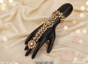 Mehendi Antique Hath Panja Joyería de mano nupcial Accesorios étnicos tradicionales para bodas, fiestas y ropa festiva - Product Image 4