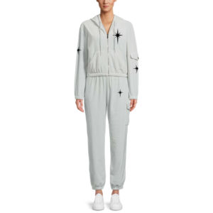 Trajes de chándal unisex personalizados para correr, Sudadera con capucha de patrón sólido, pantalones de chándal con cordón elástico hasta la rodilla, pantalones cargo, chándal, conjunto de 2 piezas - Product Image 1