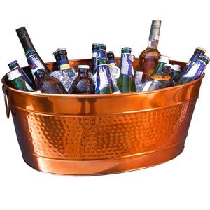 Offre spéciale refroidisseur de vin en cuivre poli de taille personnalisée seau à boissons en métal de qualité supérieure refroidisseur de boissons de mariage de 12L de capacité - Product Image 1