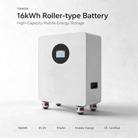 Système de stockage d'énergie domestique tout-en-un AC avec batterie LiFePO4 Tianon 51,2 V 16 kWh et BMS IP21, fabriqué en Chine