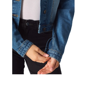 Nouveauté 2024, petite quantité minimale de commande, jean denim avec logo personnalisé, tenue d'automne décontractée, veste jean personnalisée, marque et logo pour femmes - Product Image 3