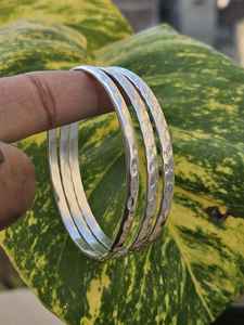 Top Quality Sterling <b>Silver</b> Plated 3 of Set Hammered Vintage Bahamian <b>Bangle</b> Stackable Bracelet <b>Women</b> Fashion Jewelry Wholesale - Product Image 4