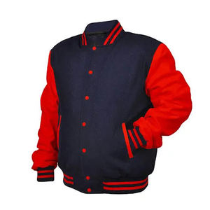 Meilleures ventes High Street Veste de baseball Letterman Varsity personnalisée pour hommes avec col montant et logo sur le devant - Product Image 1