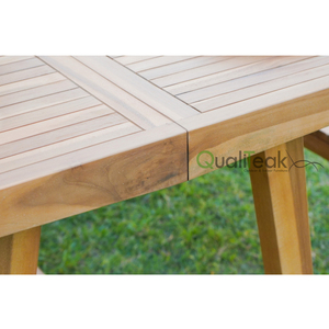 Modern Minimalist Style Solid Teak Wood <b>Foldable</b> Waterproof UV-Resistant Eco-friendly Outdoor Long Bench for Patio & Garden - Product Image 4