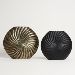 Set of 2 Antique <b>Unique</b> Design Decorative Flower <b>Vase</b> Top Quality Hotel Used Stylish Aluminium Material Flower <b>Vase</b> - Product Image 6