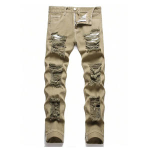 กางเกงยีนส์ของผู้ชายผ้านุ่มระบายอากาศได้ดีแห้งเร็วใส่สบายสำหรับใช้ในชีวิตประจำวันเอวสูงและพิมพ์ลาย - Product Image 6