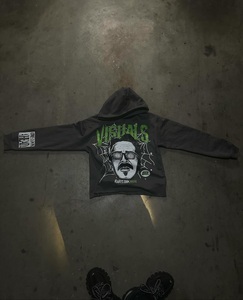 เสื้อมีฮู้ดผ้าฟลีซสำหรับผู้ชายเสื้อแนวสตรีทโอเวอร์ไซส์ - Product Image 4