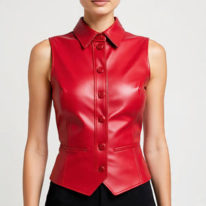 เสื้อกล้ามหนังแกะแขนกุดสำหรับผู้หญิง, เสื้อกั๊กหนังแกะลำลองกลางแจ้ง - Product Image 6