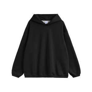 Sudadera con capucha informal de color sólido de algodón transpirable de primera calidad - Product Image 2