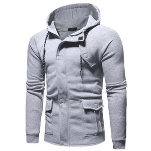 100% coton respirant vêtements pour hommes sweats à capuche nouveau Style de mode fermeture éclair avec poche OEM personnalisé basiques homme sweats à capuche - Product Image 5