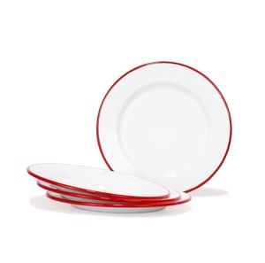 PLAQUES DE SERVICE DE RIZ EN ÉMAIL PLATS POUR CUISINE ET HÔTELS À LA MAISON DANS UN DESIGN DÉCORATIF PEINT MINIMALISTE MODERNE - Product Image 1