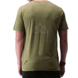 เสื้อยืดลำลองผ้าฝ้าย 100% ทรงหลวม พิมพ์ลาย ดีไซน์ทำเก่า สำหรับผู้ชาย ราคาขายส่ง เสื้อยืดทำเก่า ทนทาน - Product Image 5