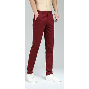 Pantalones chinos elegantes y cómodos de 100% algodón para hombre, Pantalones chinos ajustados para hombre - Product Image 3